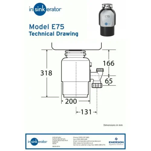 model e75 technical drawing